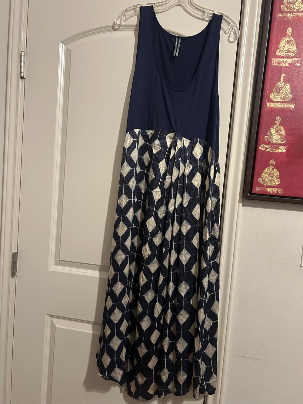 Anthropologie Deep Navy Sleeveless Maxi Dress